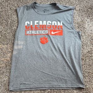 Nike Gray Clemson Athletics Sleeveless Shirt Dri fit
